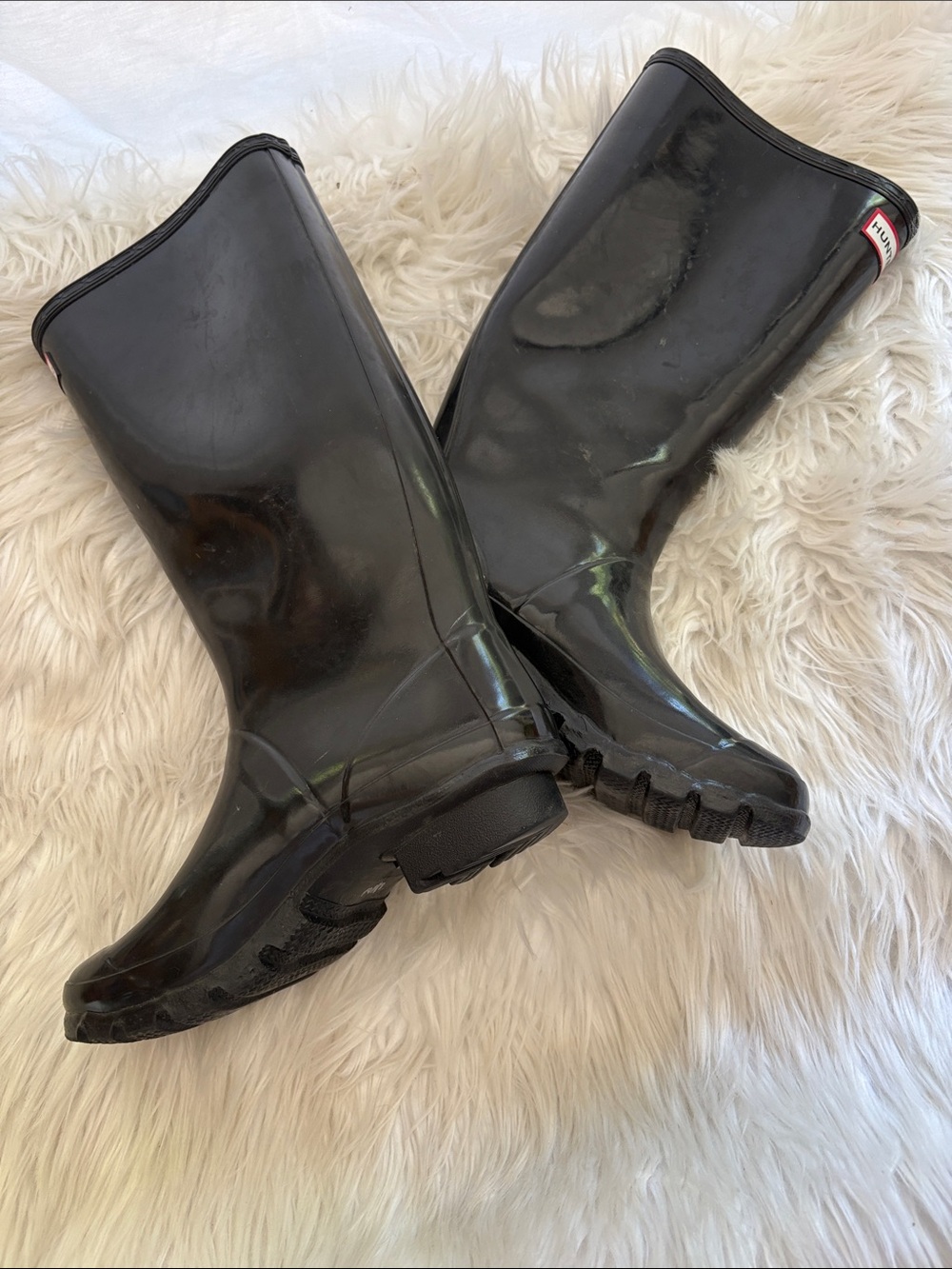 Hunter Black and Cream Women's Rain Boot - Picture 5 of 6